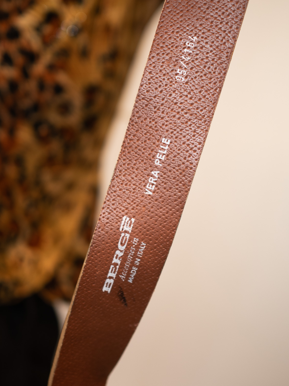 Italian Vintage 100% Leather Belt with Rhinestones - Image 3