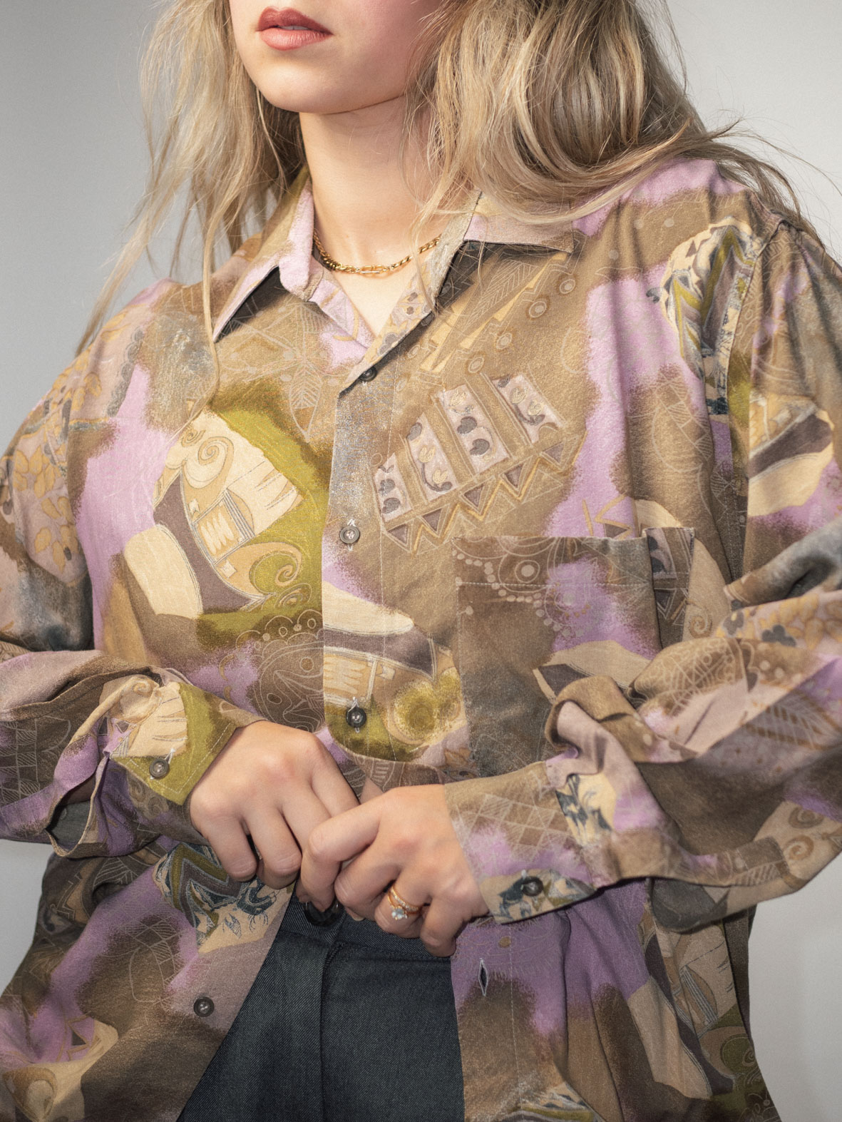 Vintage Pattern Shirt - L - Image 4