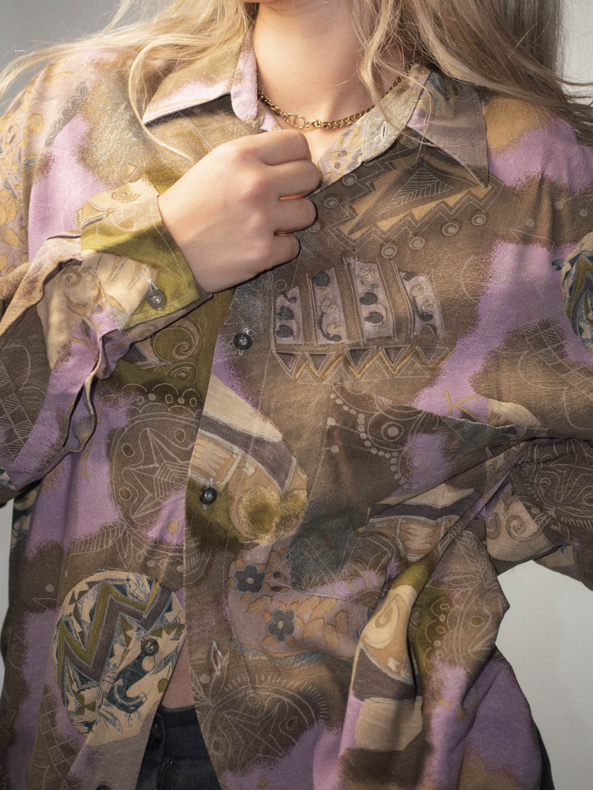 Vintage Pattern Shirt - L - Image 3