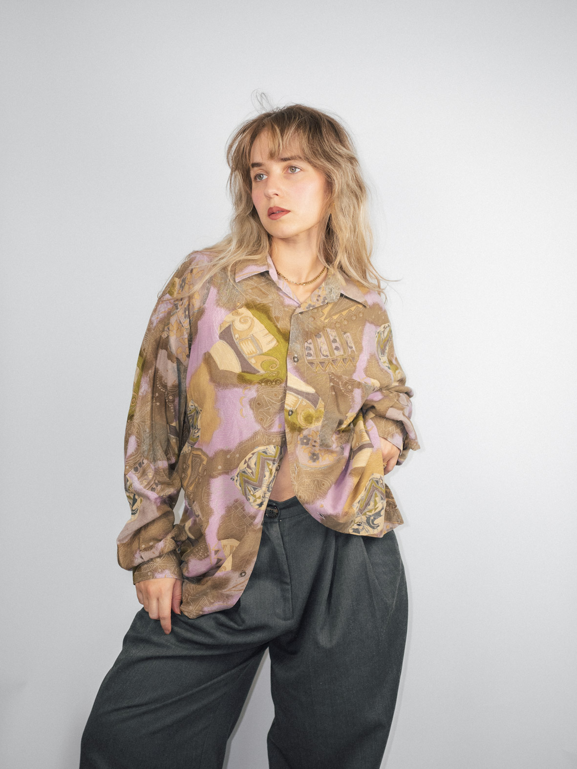 Vintage Pattern Shirt - L - Image 5