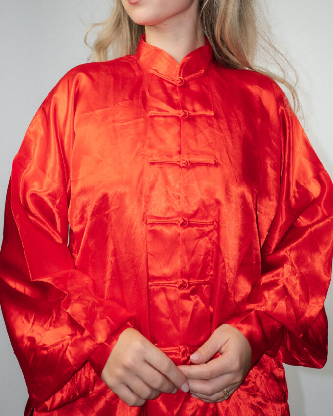 Chinese Vintage Silky Blouse – L