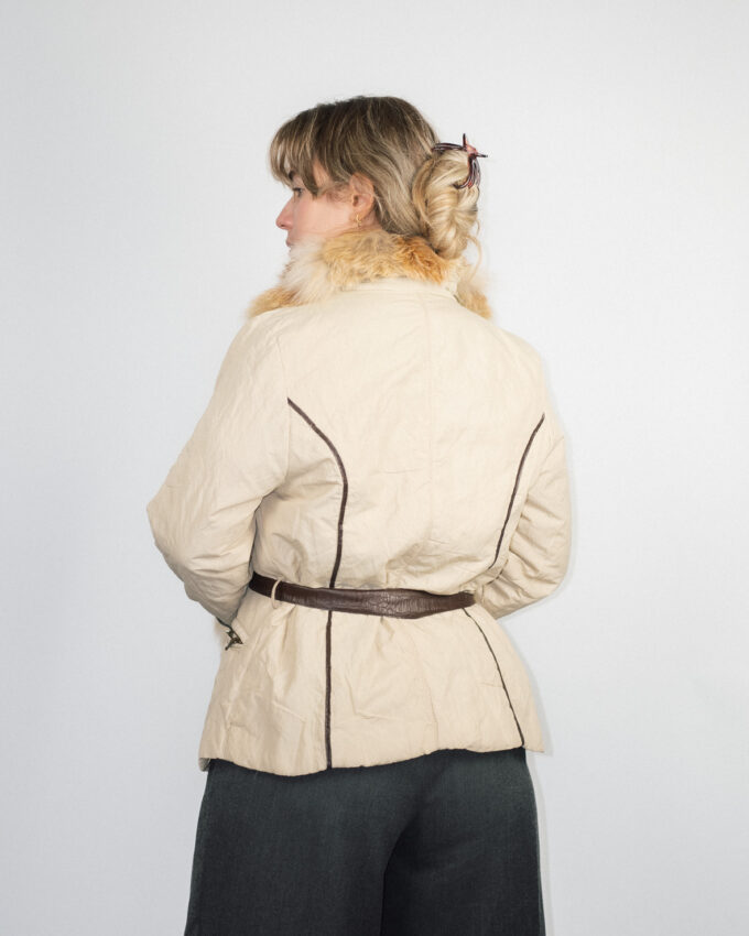 Stunning Light Jacket with Fur Trims – S