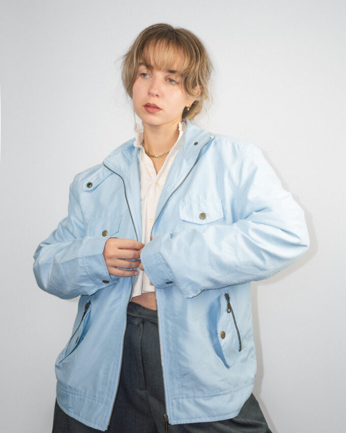 Light Vintage Jacket in Silky Fabric – L