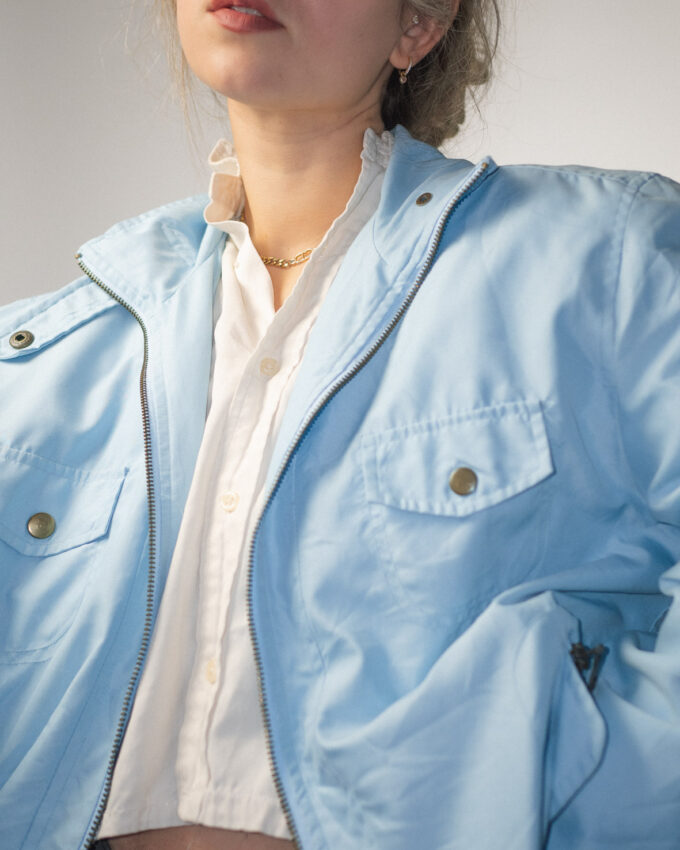 Light Vintage Jacket in Silky Fabric – L