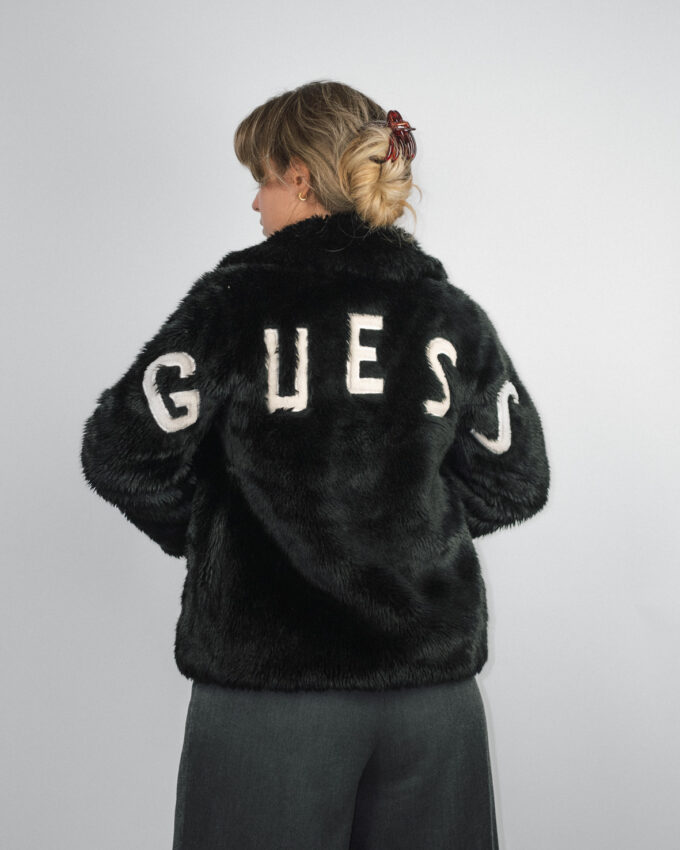Faux Fur Vintage Guess Jacket – S