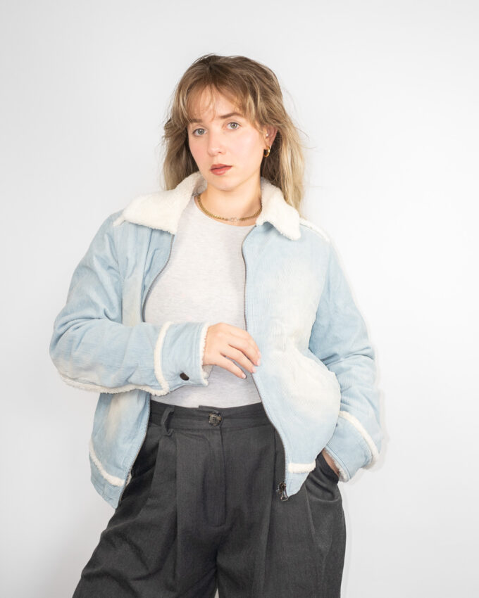 Baby Blue Deadstock Vintage Cord Jacket - M