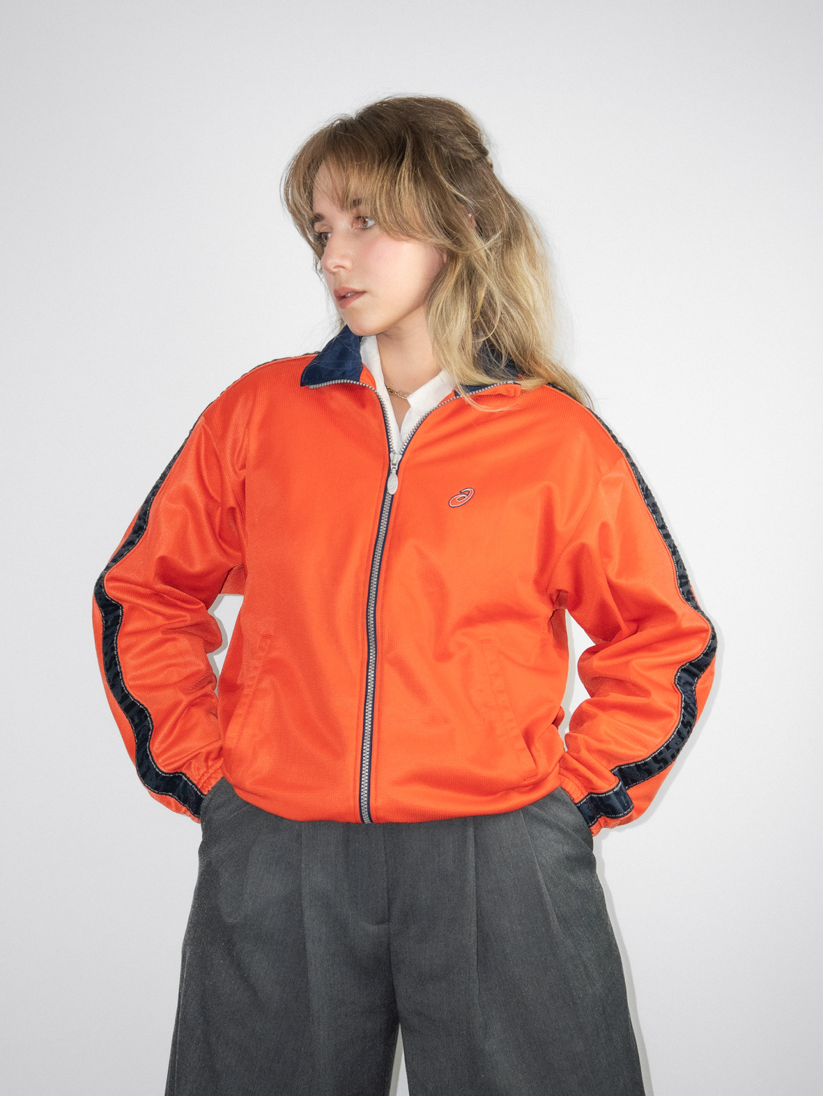 Iconic Vintage Asics Track Jacket (Orange) - S - Image 3