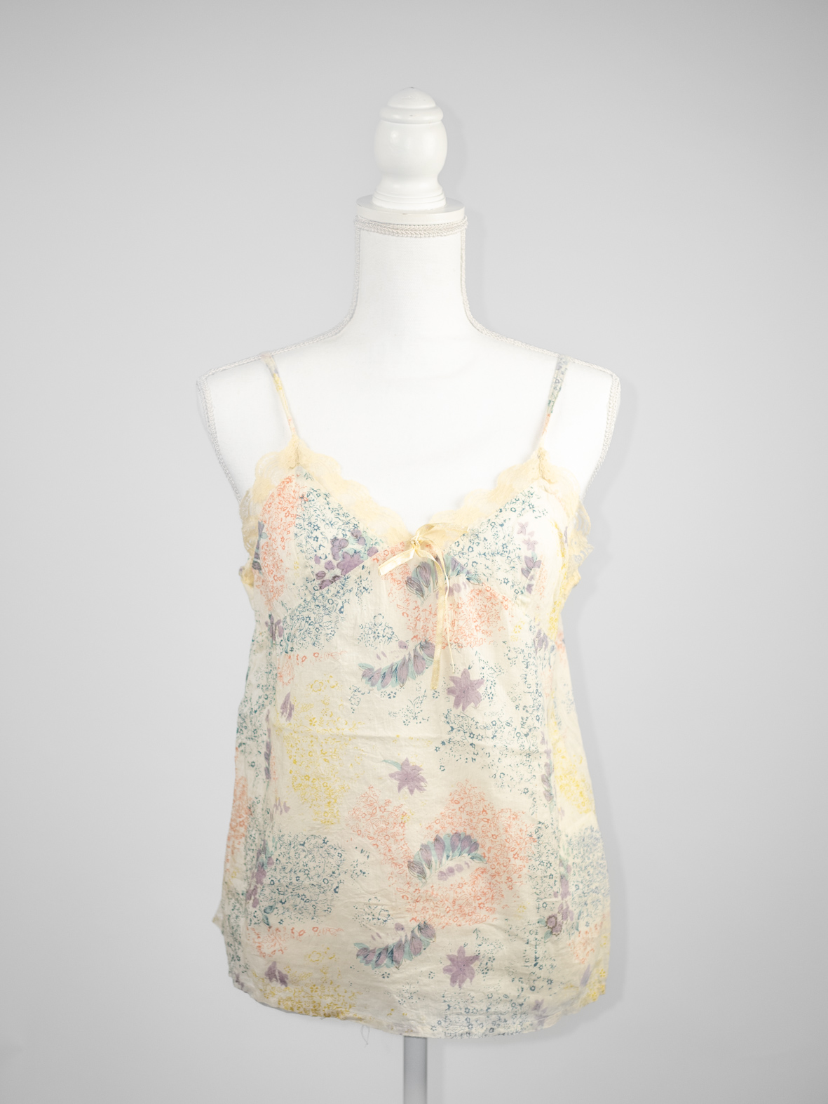 Butter Yellow Printed Vintage Cami Top – M