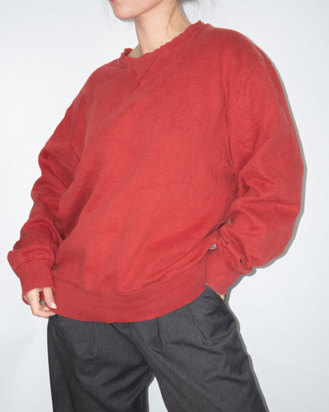 Dark Red Vintage Cotton Sweatshirt - L