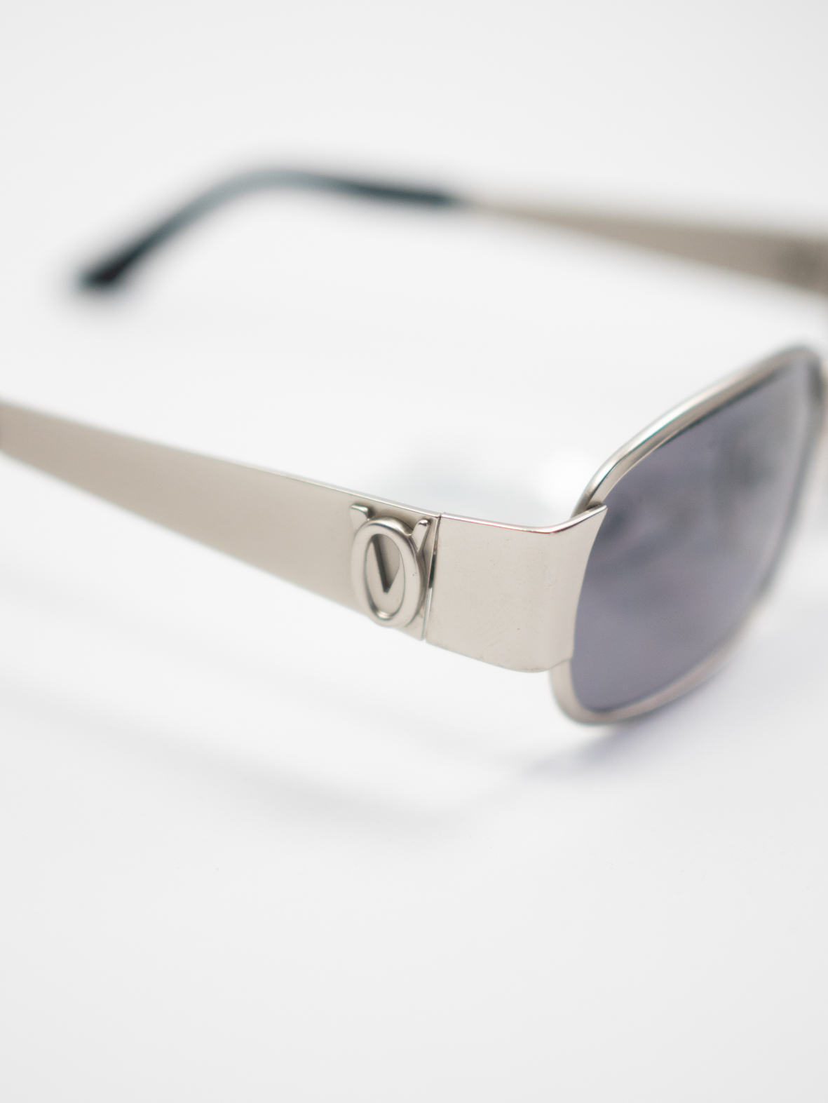 Vintage Deadstock Micro Rectangular Chrome Sunglasses - Image 2