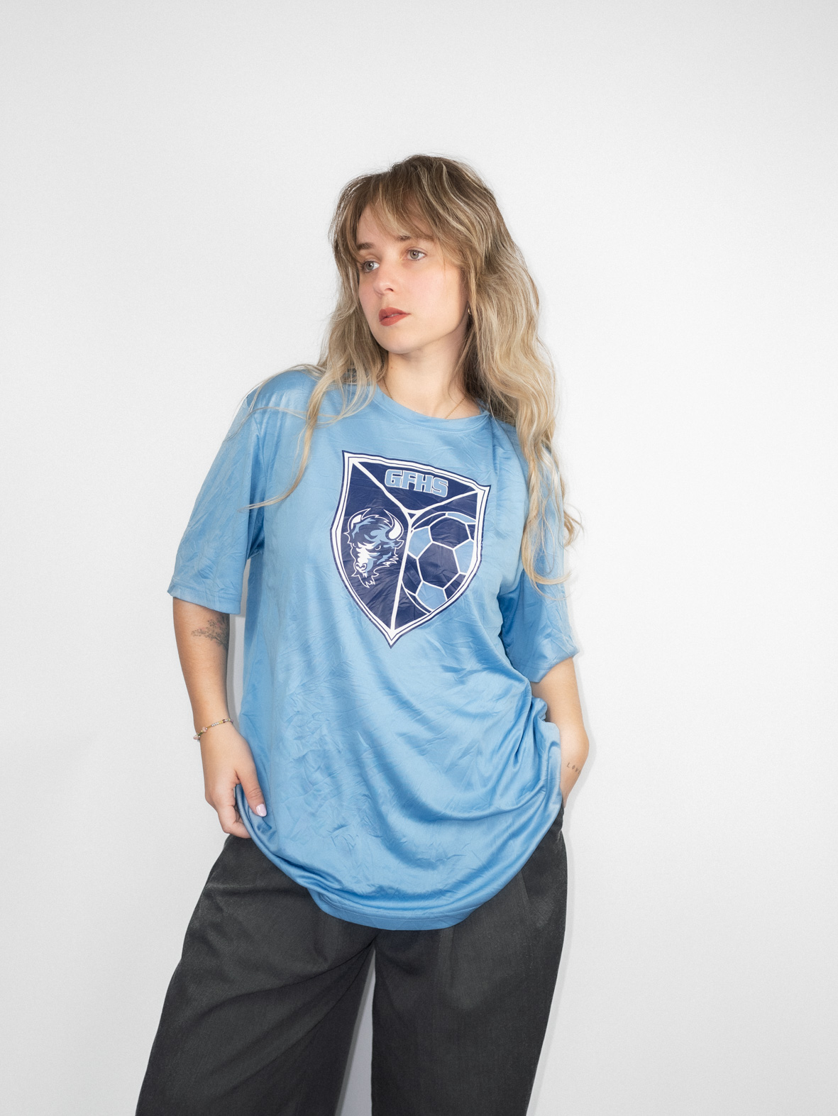 Vintage GFHS Soccer Team Tee (Blue) –L/XL