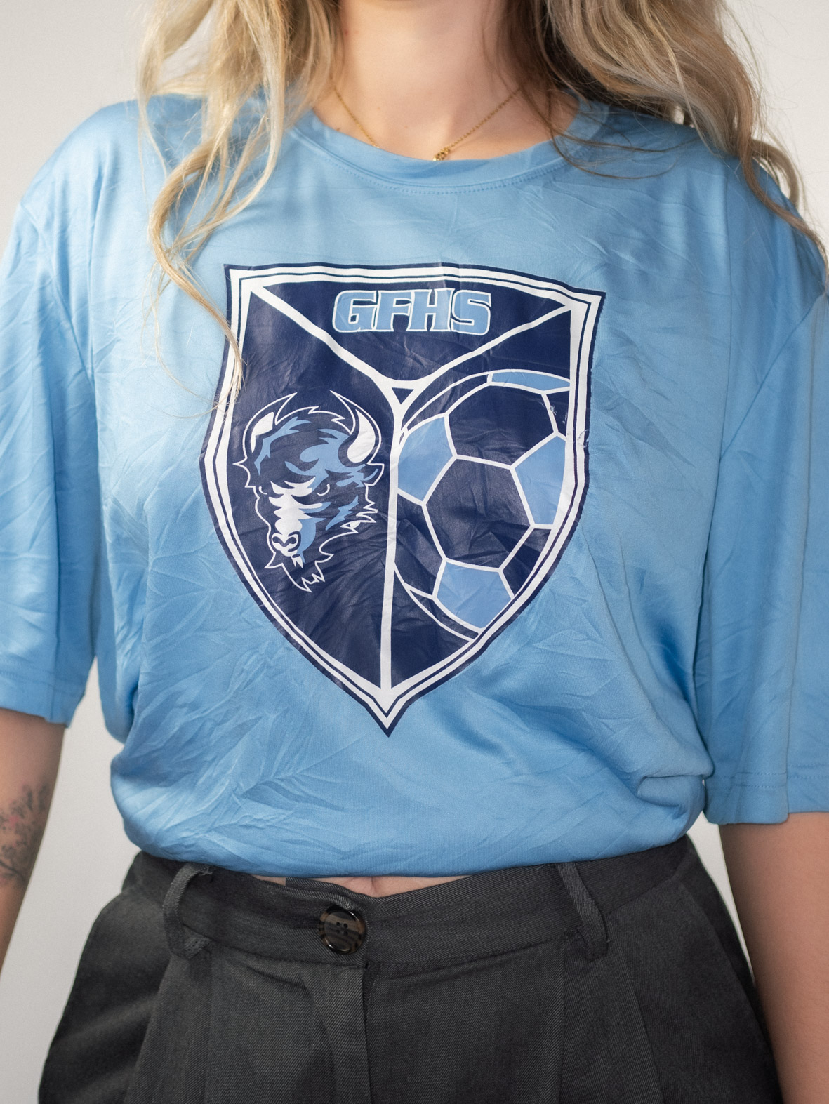 Vintage GFHS Soccer Team Tee (Blue) –L/XL - Image 2