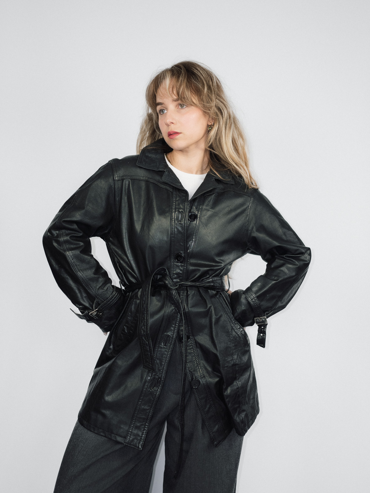 Vintage 100% True Leather Jacket – S/M