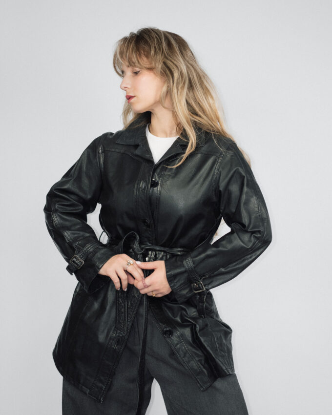 Vintage 100% True Leather Jacket – S/M