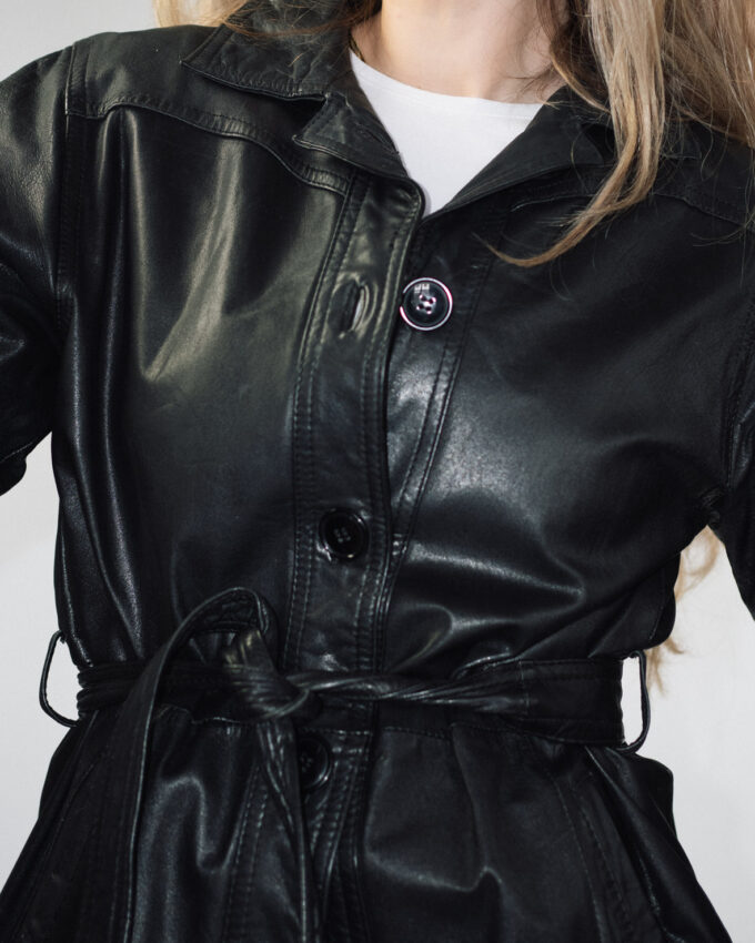 Vintage 100% True Leather Jacket – S/M