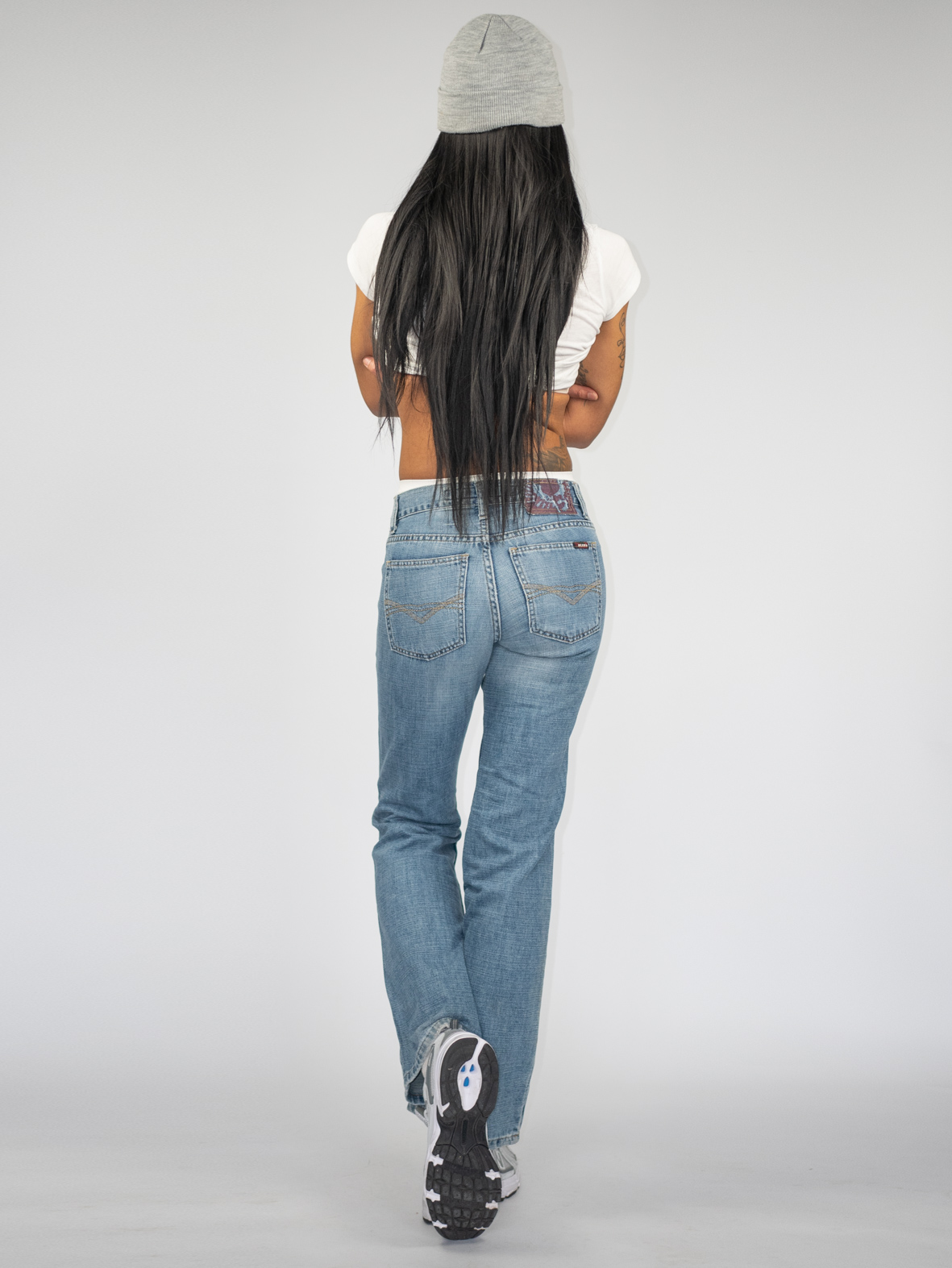 Classic Mid-Wash Flare Vintage Jeans - XS/S - Image 3