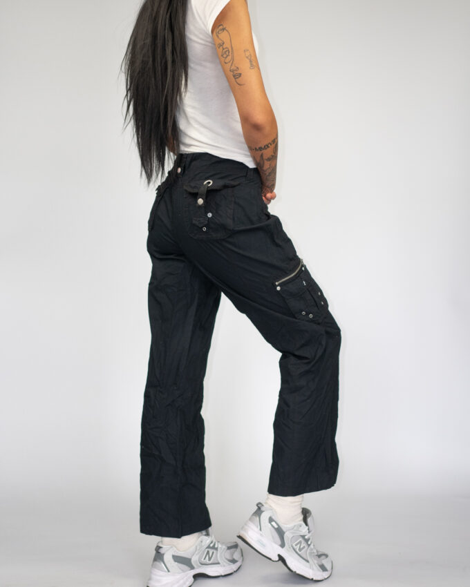 Black Utility Cargo Vintage Pants - M