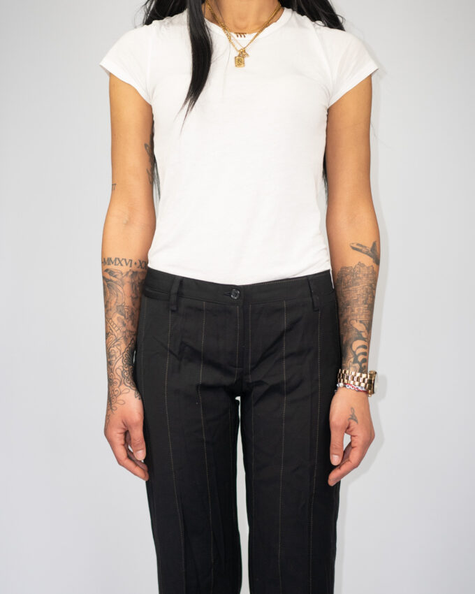 Classic Black Pinstripe Vintage Dolce&Gabbana Trousers - M/L