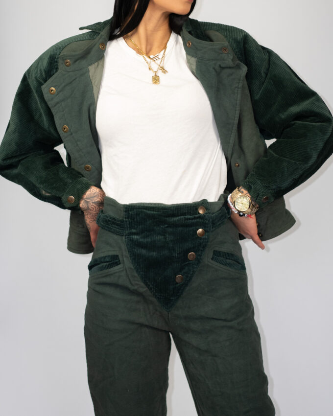 Forest Green Vintage Cord Pants - S