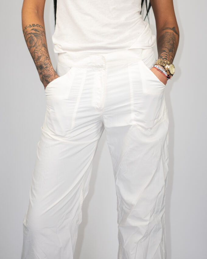 White Vintage Cargo Wide-Legs - M