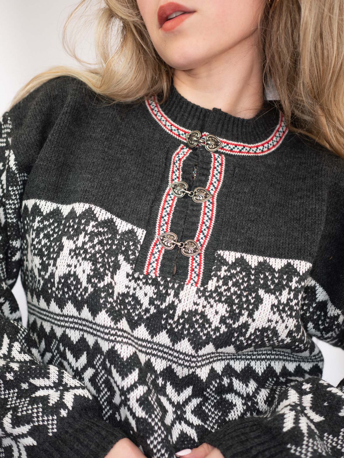 Rare Nordic Vintage Knit Sweater - M - Image 3