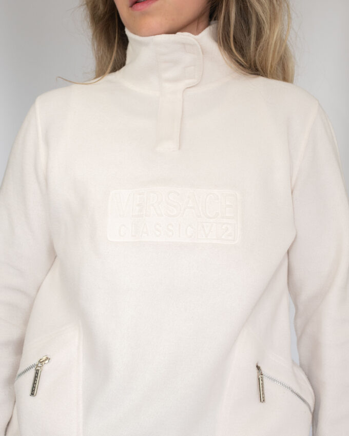 Designer Versace Vintage Fleece Henley - S