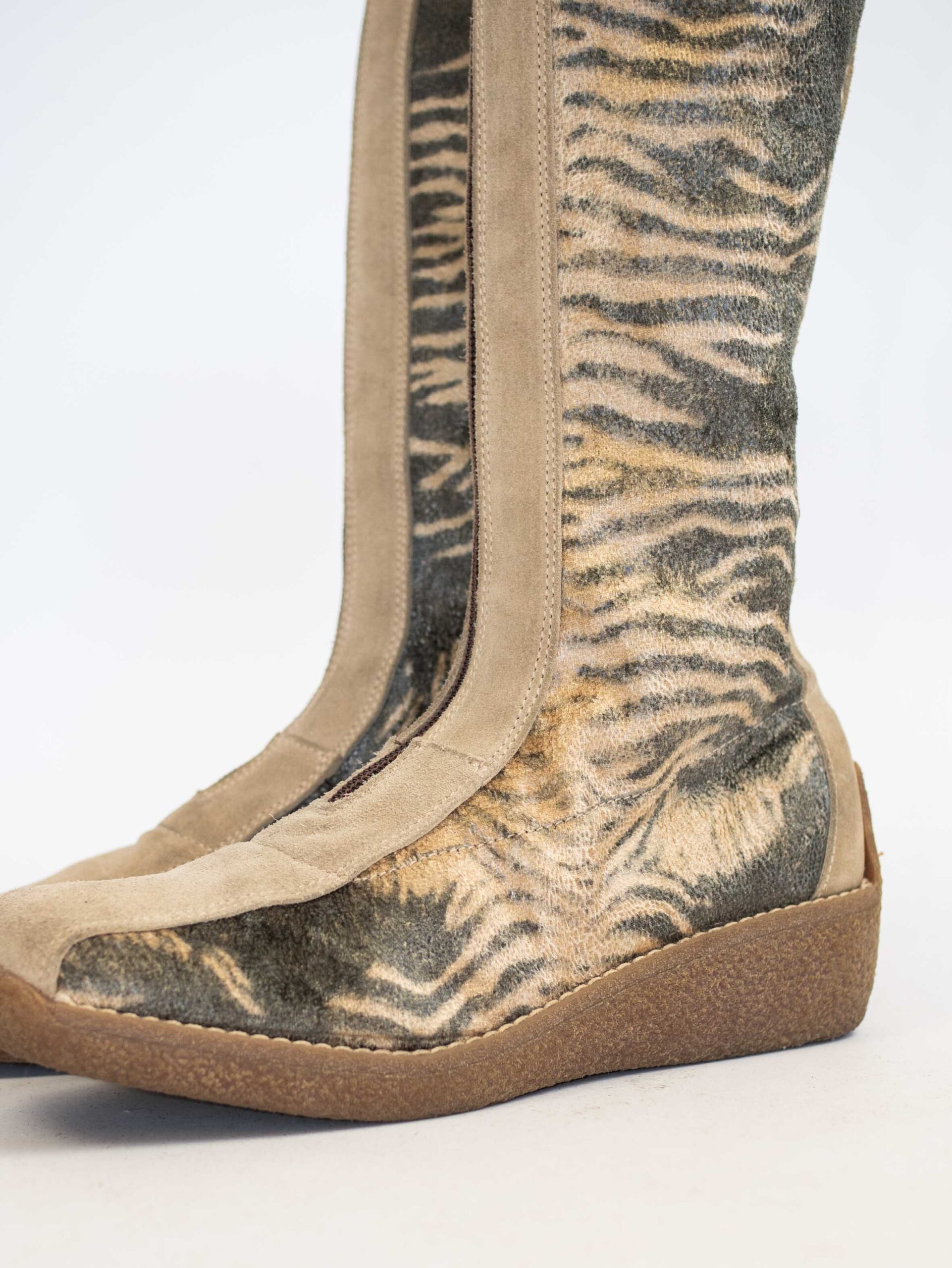 Zebra Mirage – Made in Italy Vintage Leather Boots - 37 - Image 4