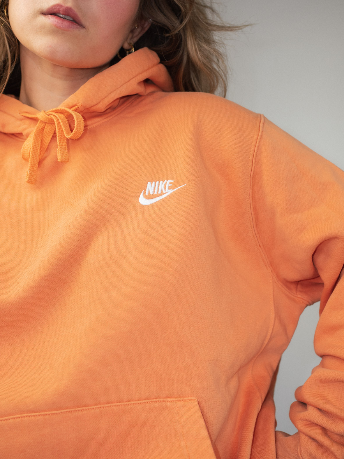 Vintage Nike Hoodie – Soft Orange Street Essential - M - Image 4