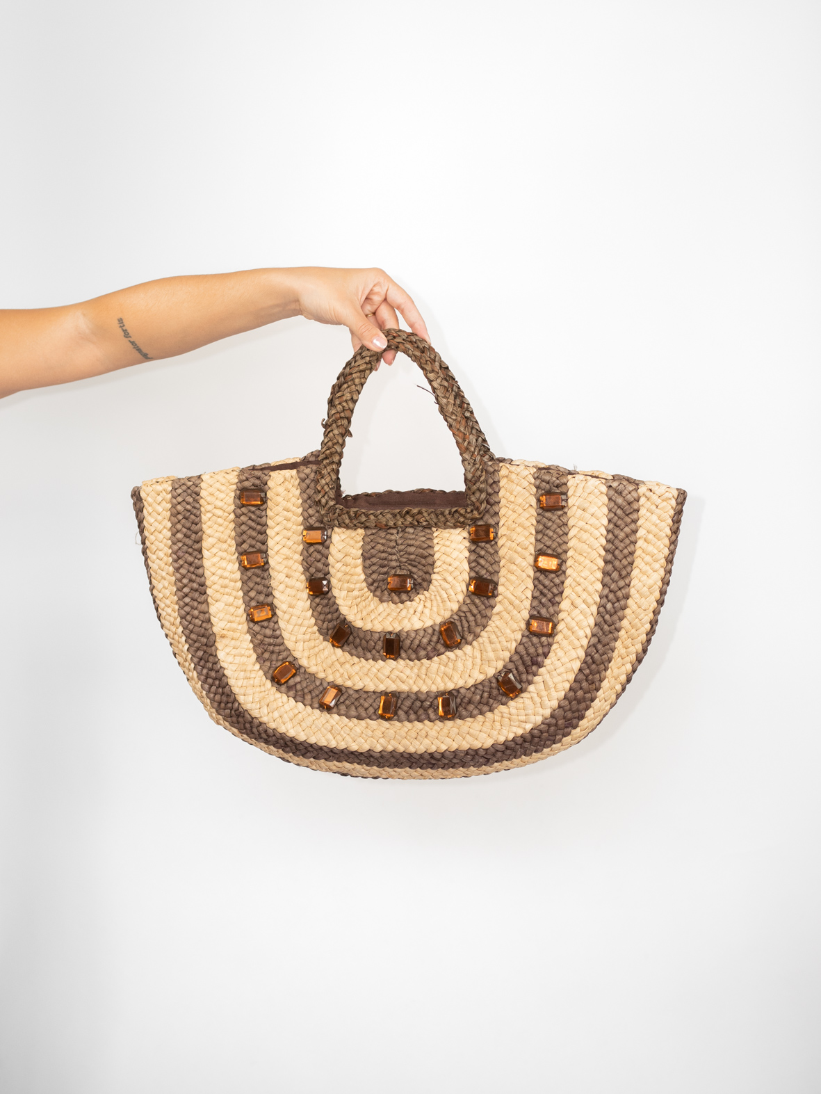 Summer Muse – Vintage Straw Beach Bag - Image 2