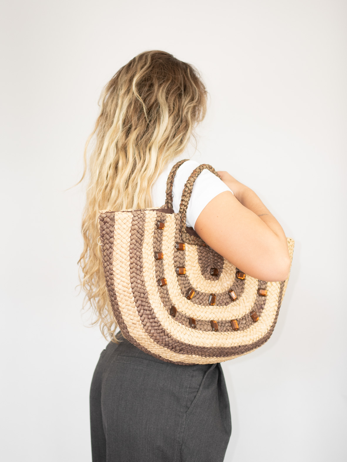 Summer Muse – Vintage Straw Beach Bag - Image 6