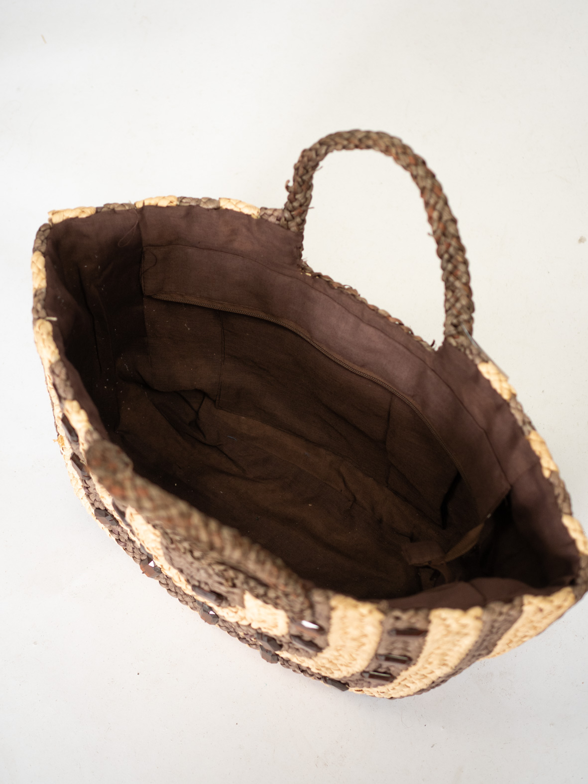Summer Muse – Vintage Straw Beach Bag - Image 3