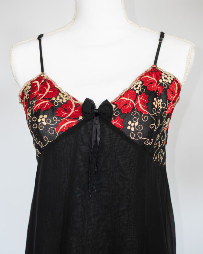 Nocturne Embroidered Vintage Mini Dress – S