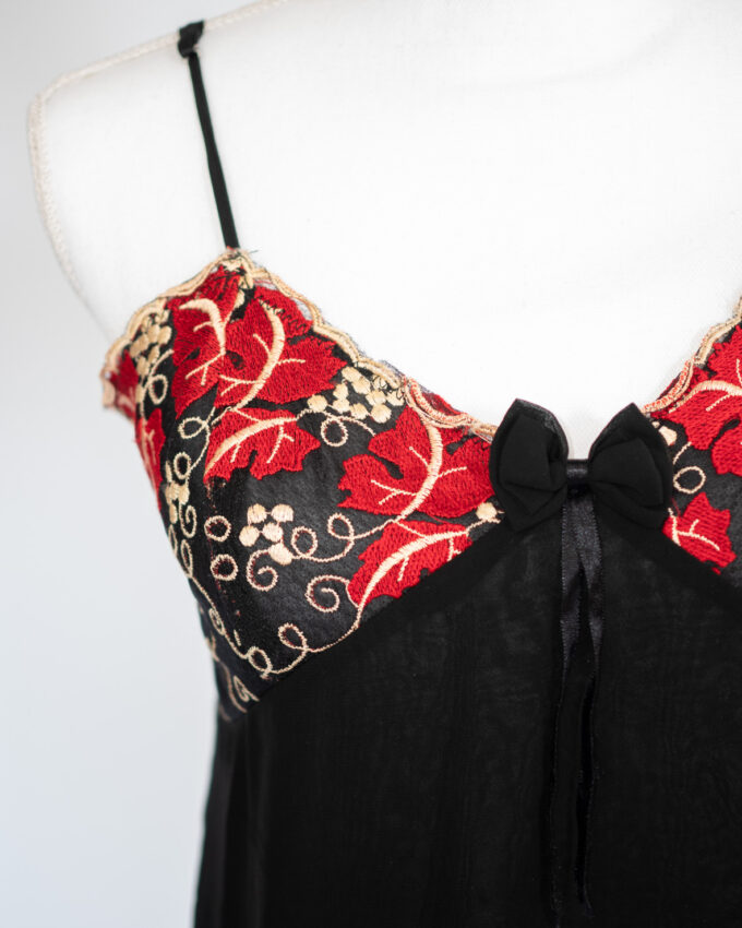 Nocturne Embroidered Vintage Mini Dress – S