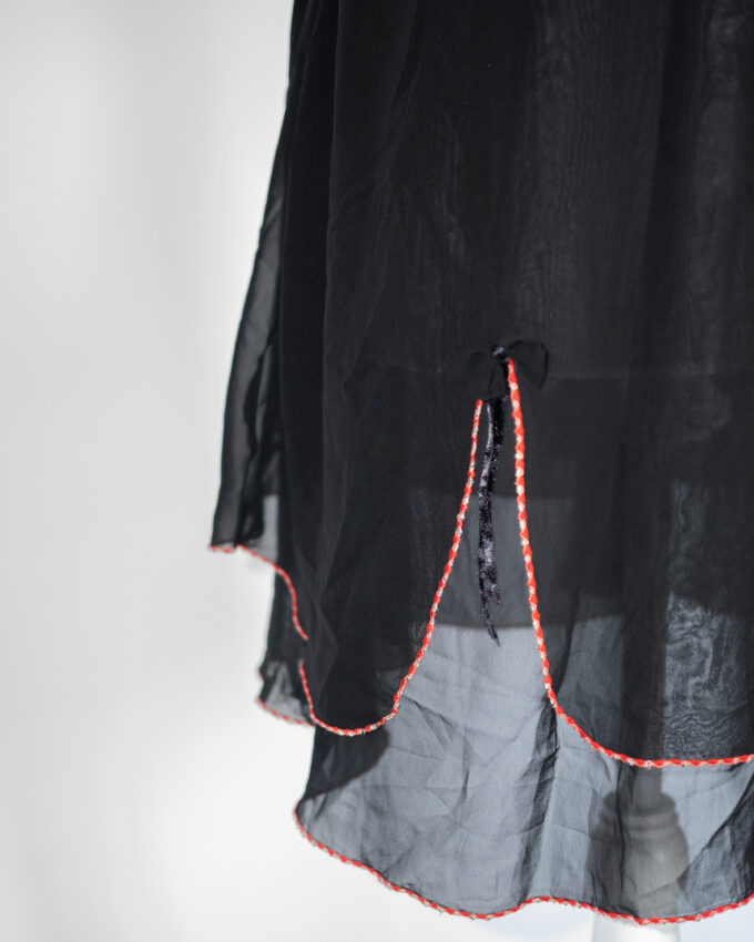 Nocturne Embroidered Vintage Mini Dress – S