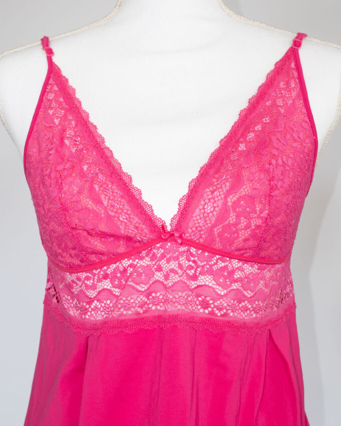 Bubblegum Kiss Cami – Stretchy Vintage Lace - XS/S