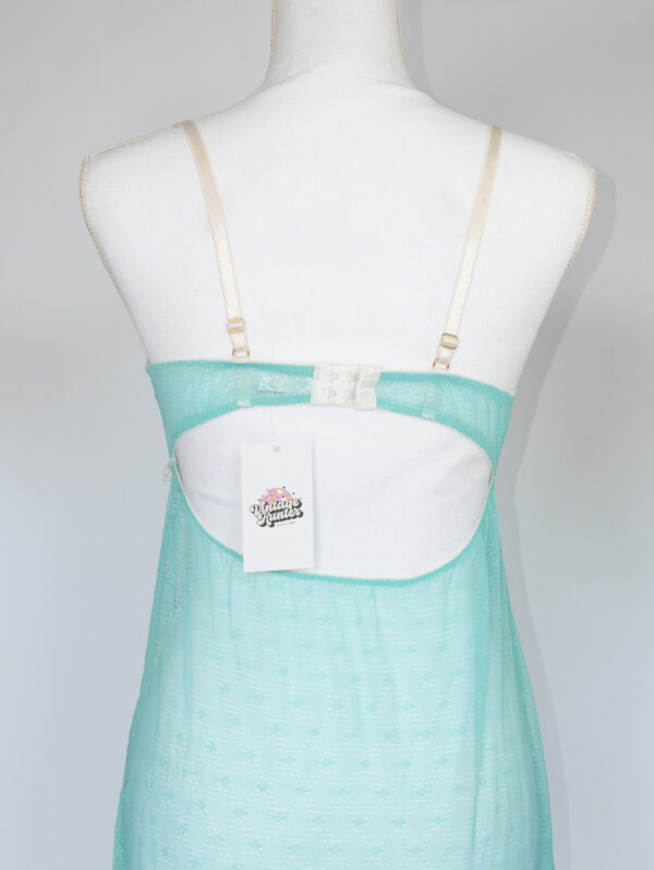Mint Garden Slip – Vintage Mesh Mini Dress -S - Image 4