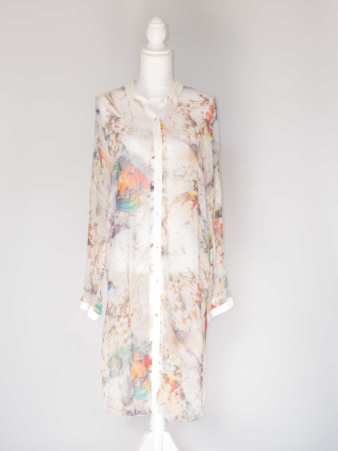 Vintage Beach Shirt Dress – Dreamy & Sheer - S/M