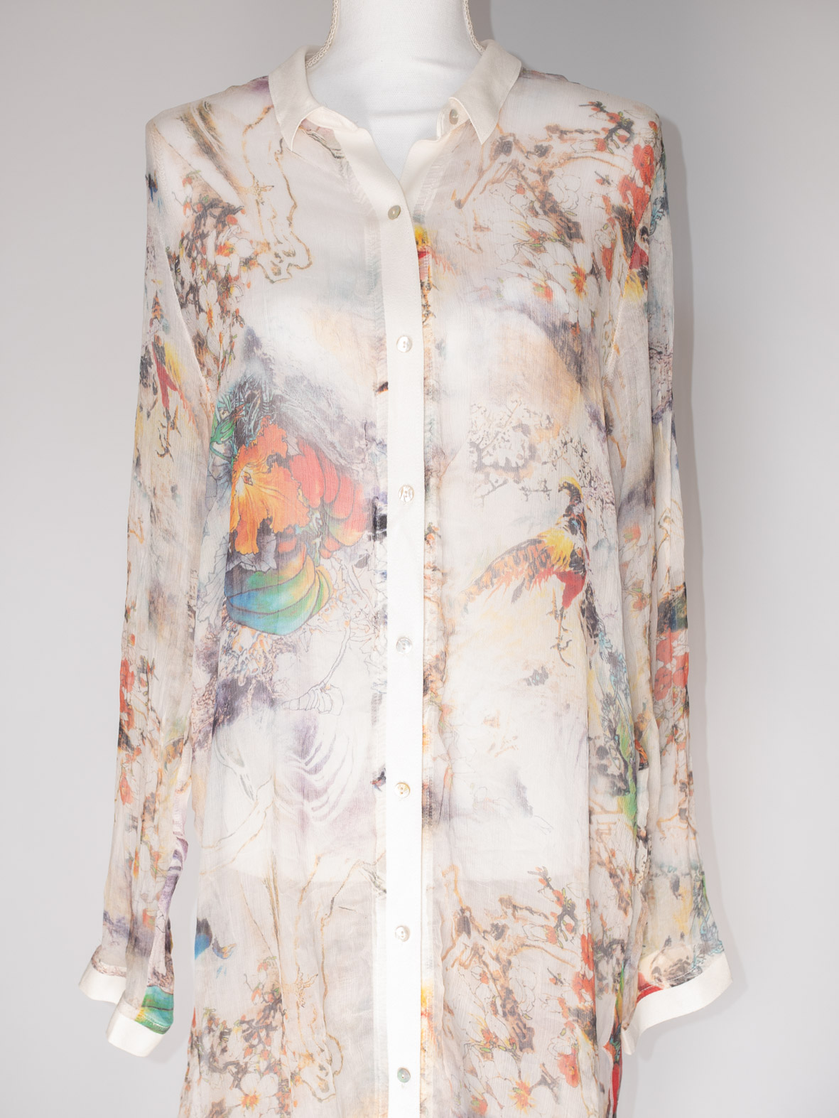 Vintage Beach Shirt Dress – Dreamy & Sheer - S/M - Image 4