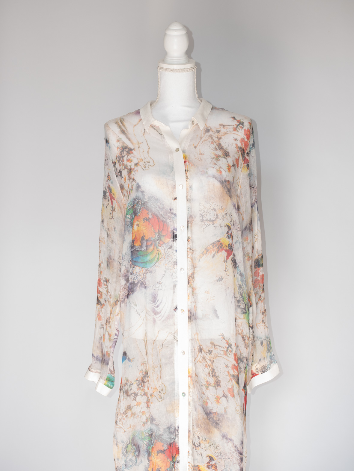 Vintage Beach Shirt Dress – Dreamy & Sheer - S/M - Image 5