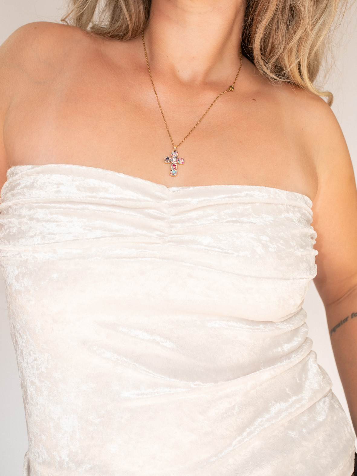 Vintage Tube Top – Soft Velvet Feel - S - Image 3