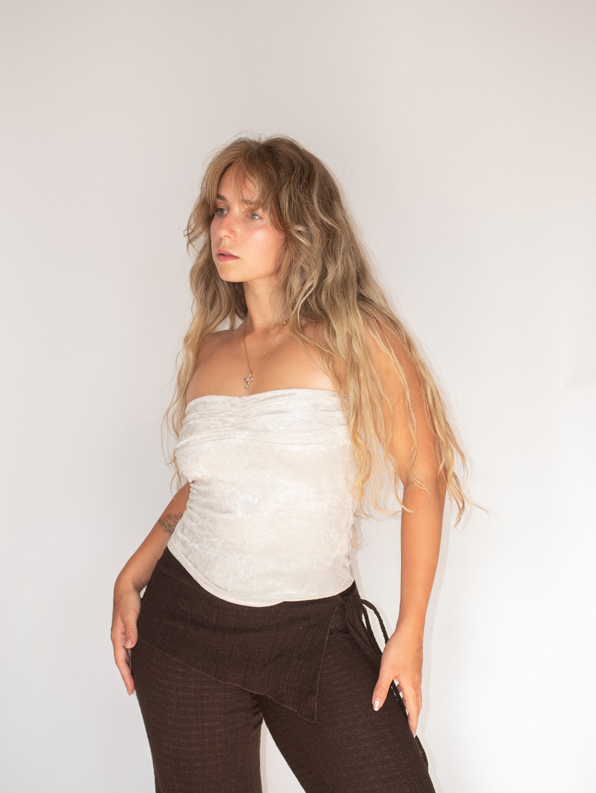 Vintage Tube Top – Soft Velvet Feel - S