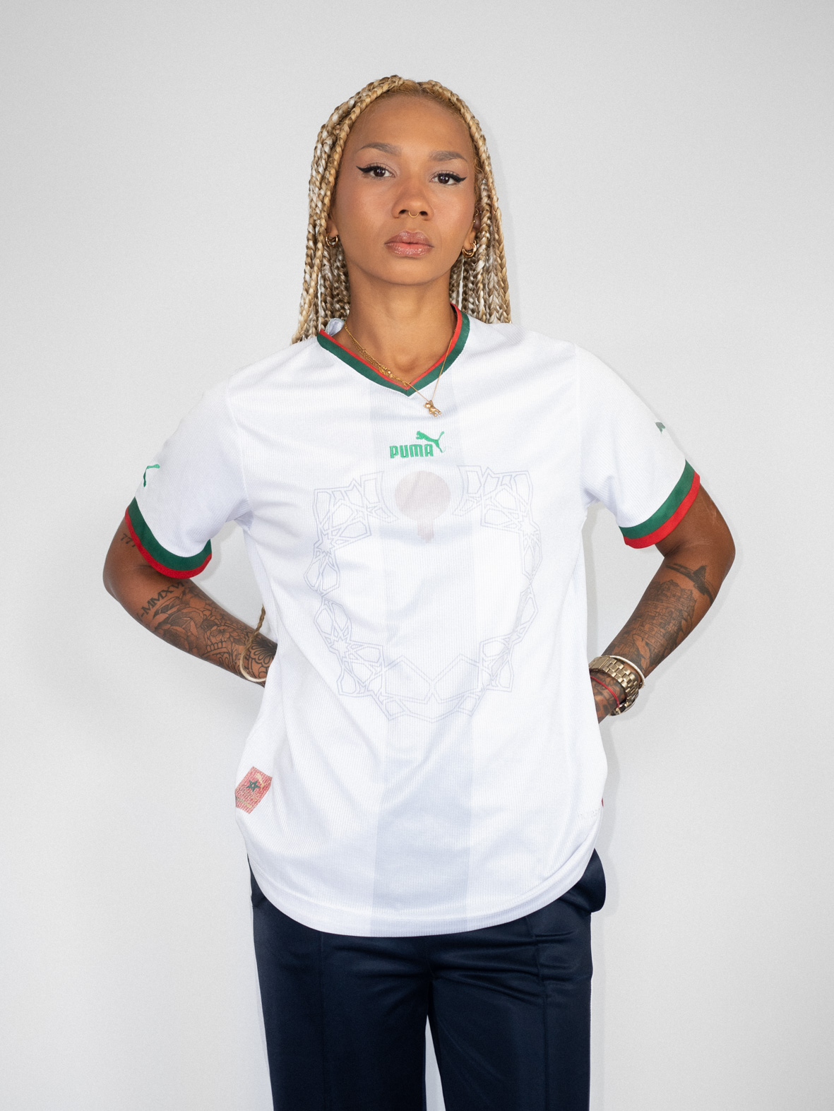 Morocco Embroidered Puma Jersey – Clean & Crisp - L