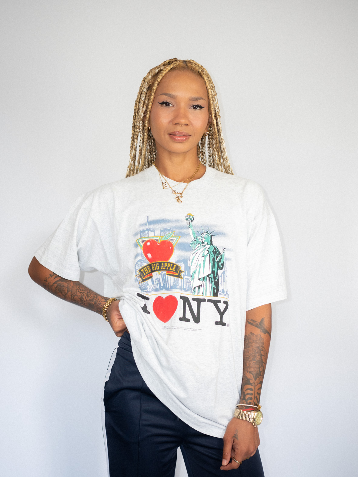Oversized I ❤️ NY Tee – Big Apple Vintage Energy - XL