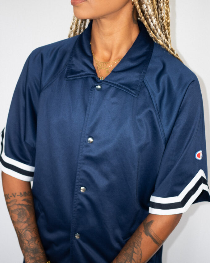 Champion Baseball Jersey – Navy Snap Classic - L/XL