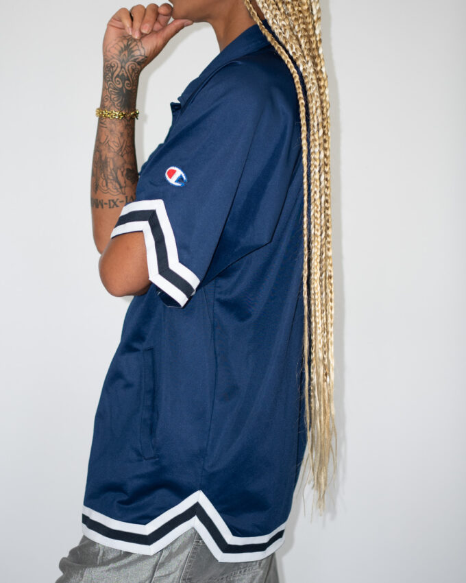 Champion Baseball Jersey – Navy Snap Classic - L/XL