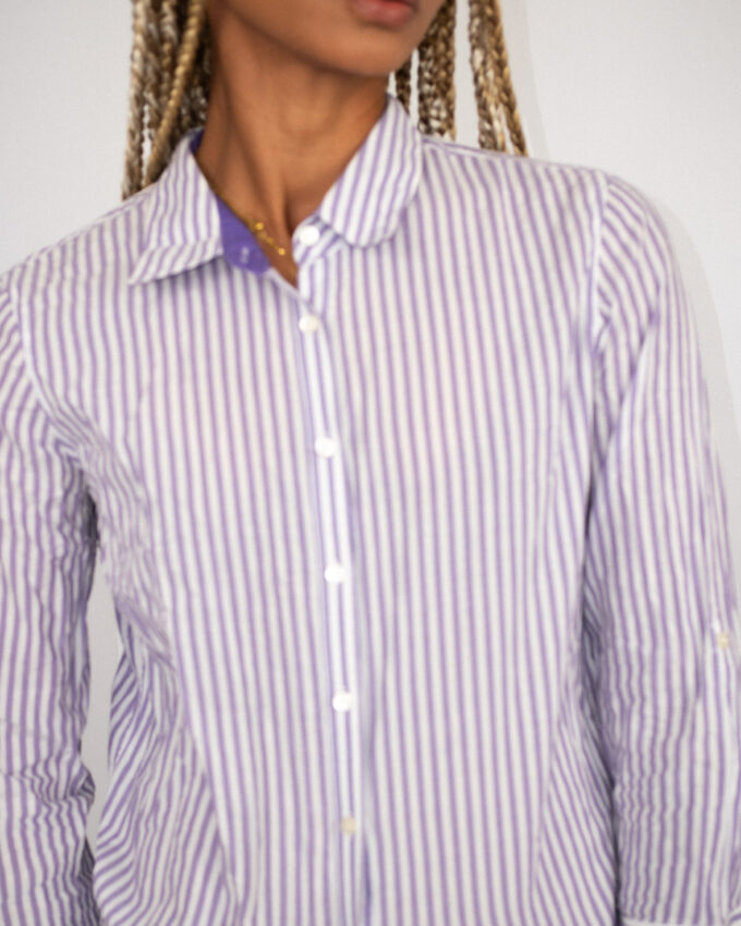 Tommy Hilfiger Striped Shirt – Lavender Button-Up - S