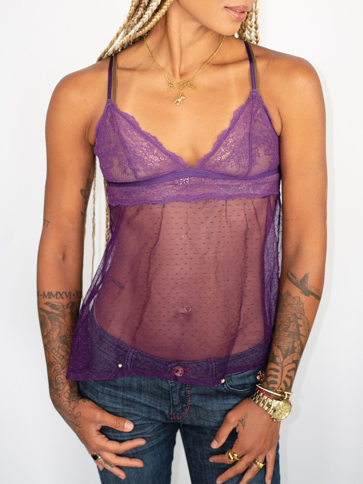 Victoria’s Secret Mesh Cami – Dreamy Purple Vintage - M - Image 4