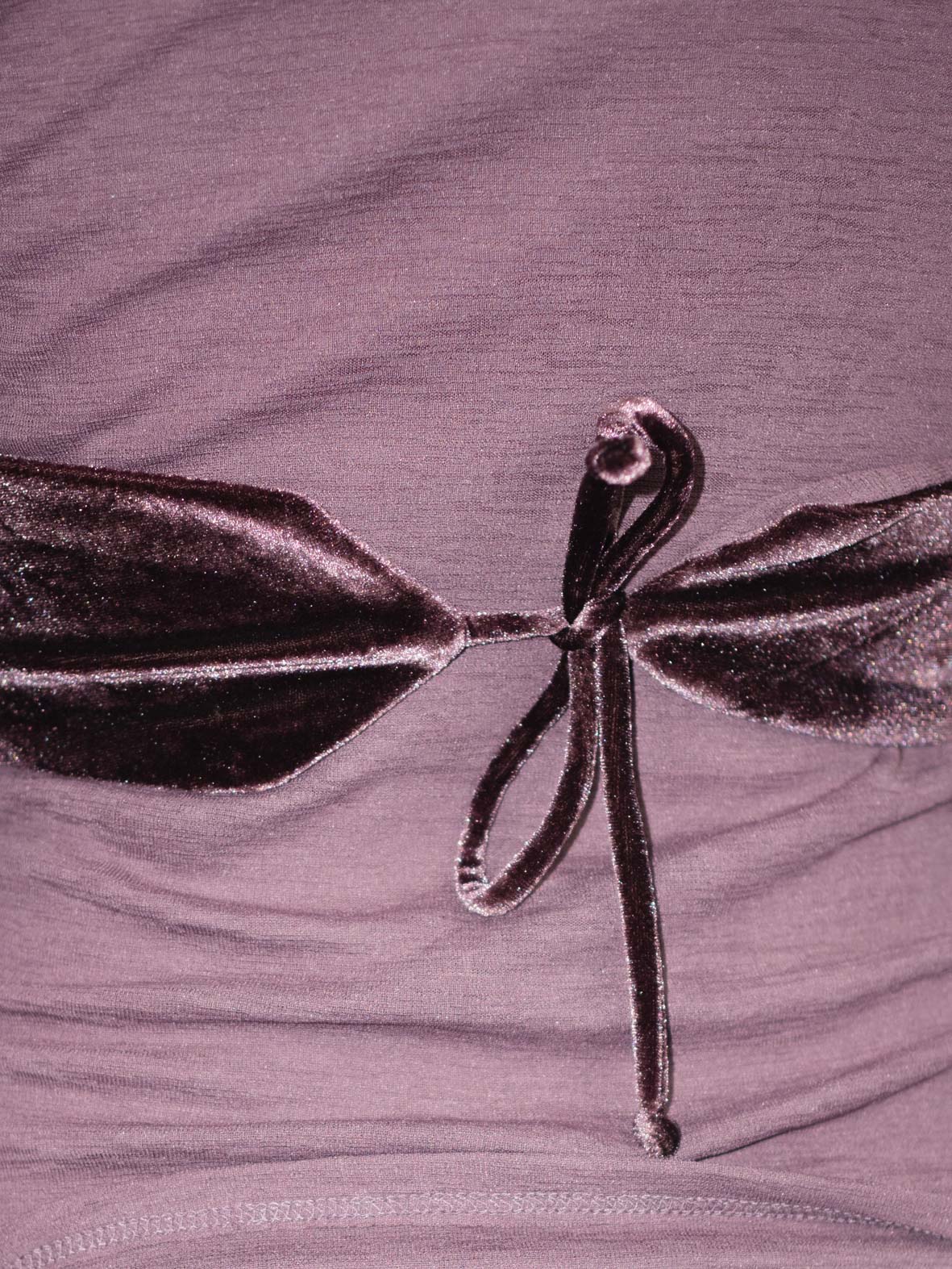 Vintage Plum Longsleeve with Velvet Waist Detail – S - Image 4