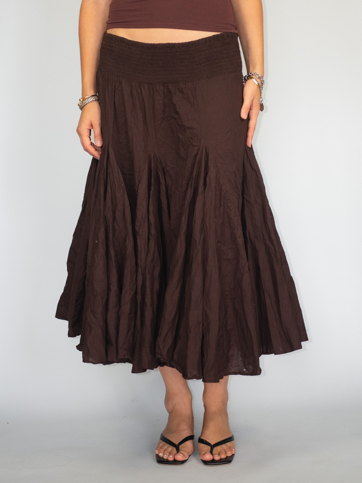 Chocolate Brown Vintage Midi/Maxi Skirt – S/M - Image 2