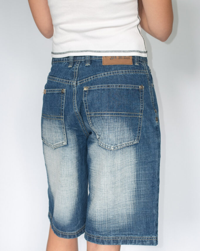 Embroidered Vintage Mi Raza Denim Jorts – S/M